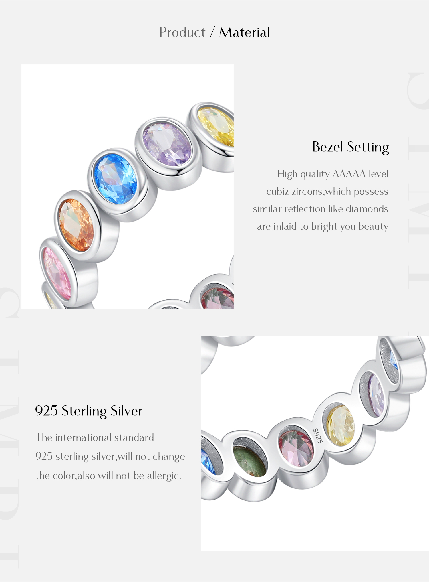 Ig Style Retro Luxurious Oval Sterling Silver Plating Inlay Zircon Rhodium Plated Rings display picture 3