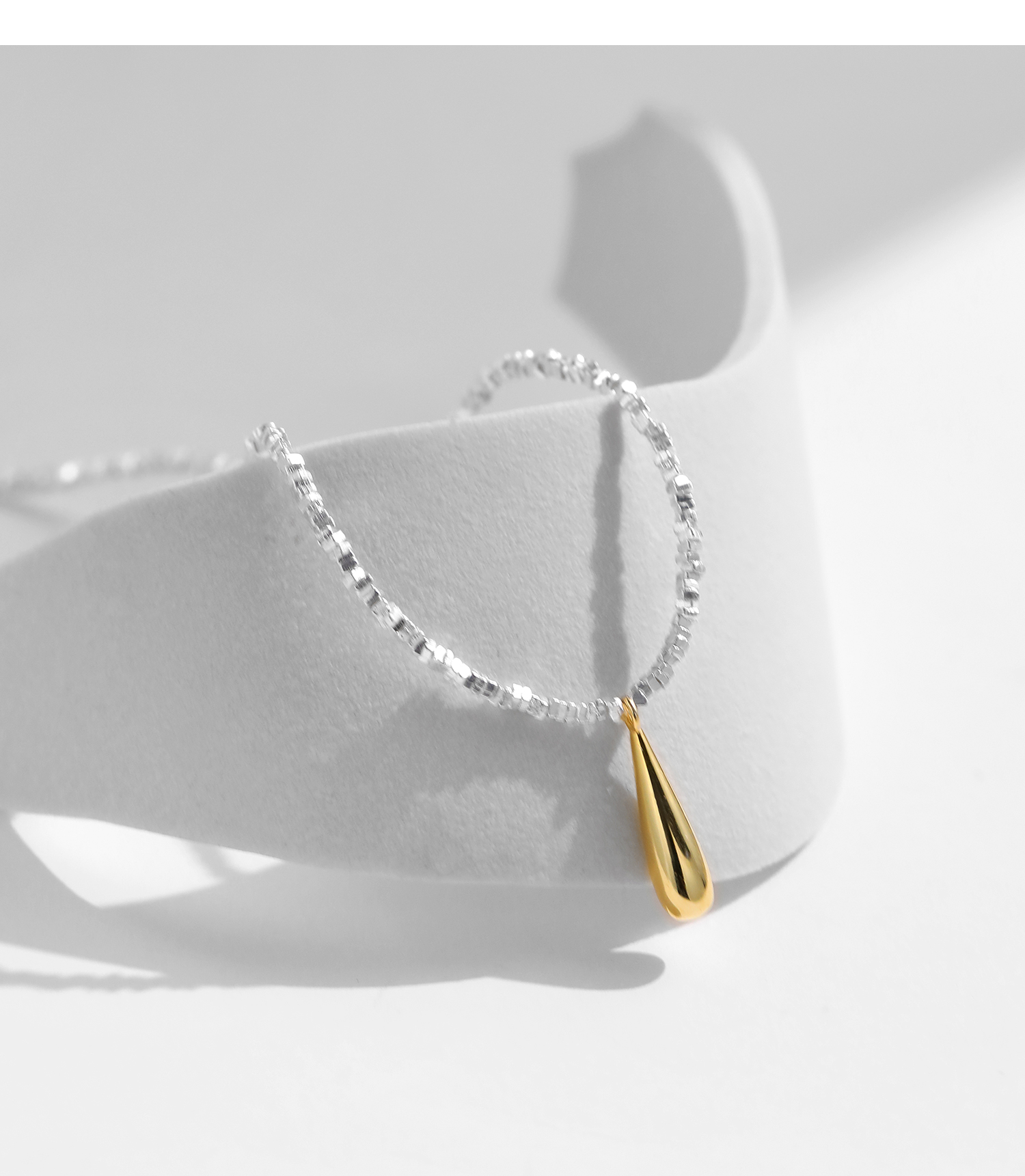 Ig-stil Nordischer Stil Wassertropfen Sterling Silber Überzug 18 Karat Vergoldet Versilbert Halskette Mit Anhänger display picture 8