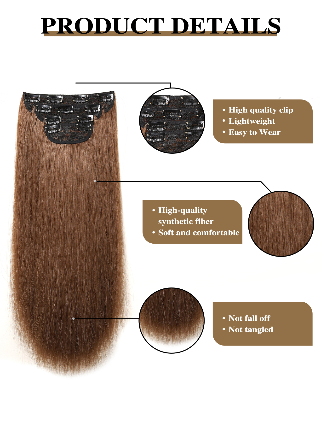 Women's Simple Style Casual Chemical Fiber Long Straight Hair Wig Net display picture 2