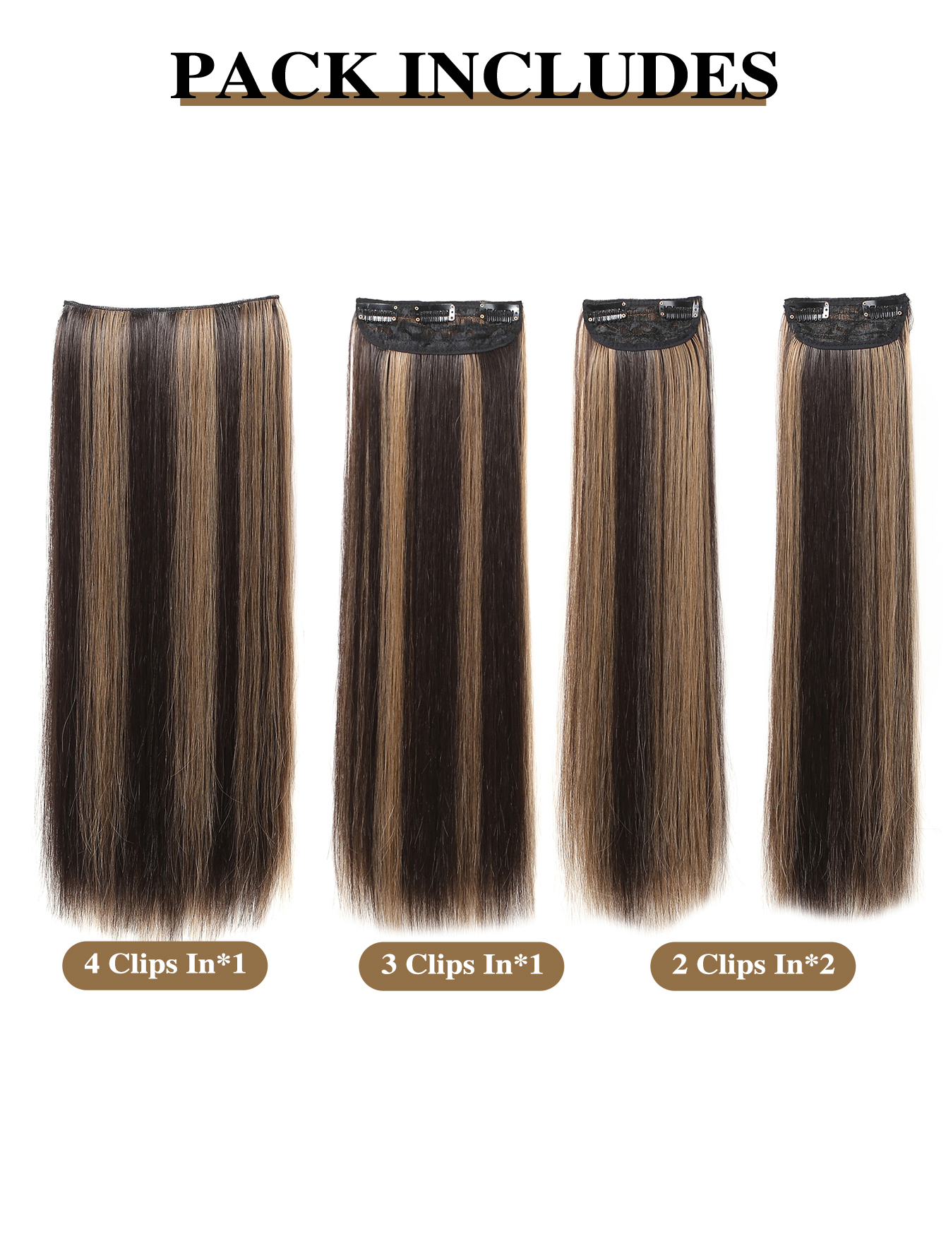 Women's Simple Style Casual Chemical Fiber Long Straight Hair Wig Net display picture 3