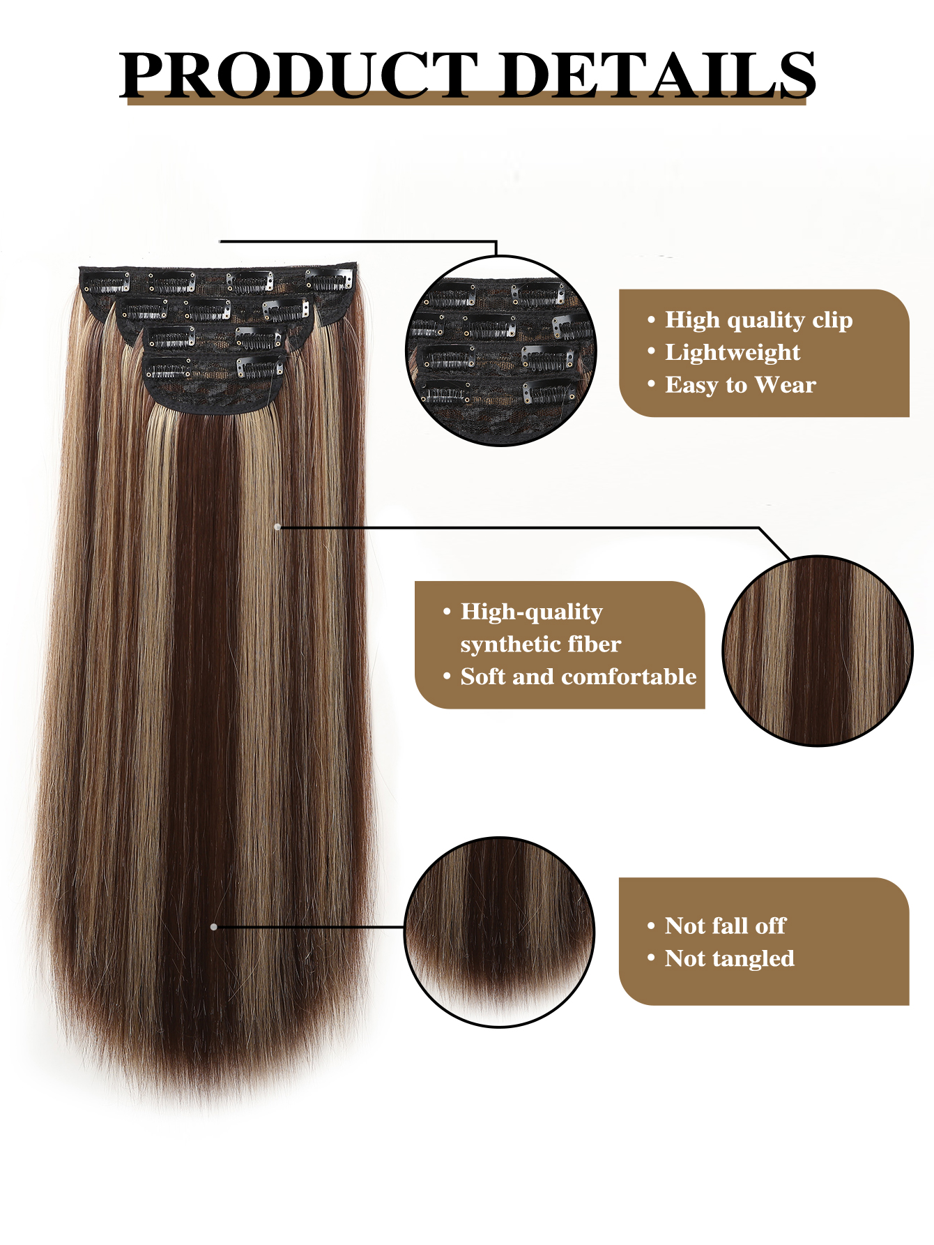 Women's Simple Style Casual Chemical Fiber Long Straight Hair Wig Net display picture 6