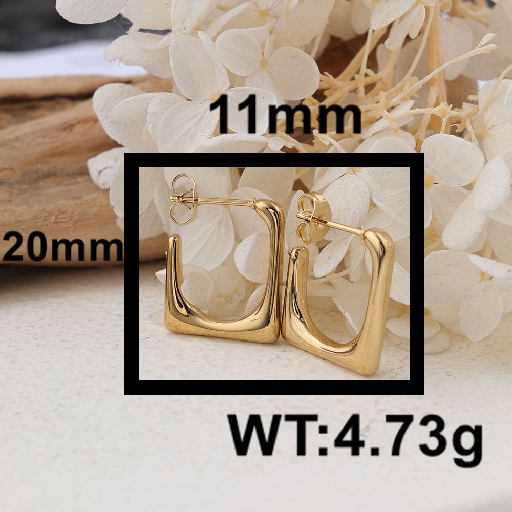1 Pair IG Style Geometric Plating 304 Stainless Steel Earrings display picture 3
