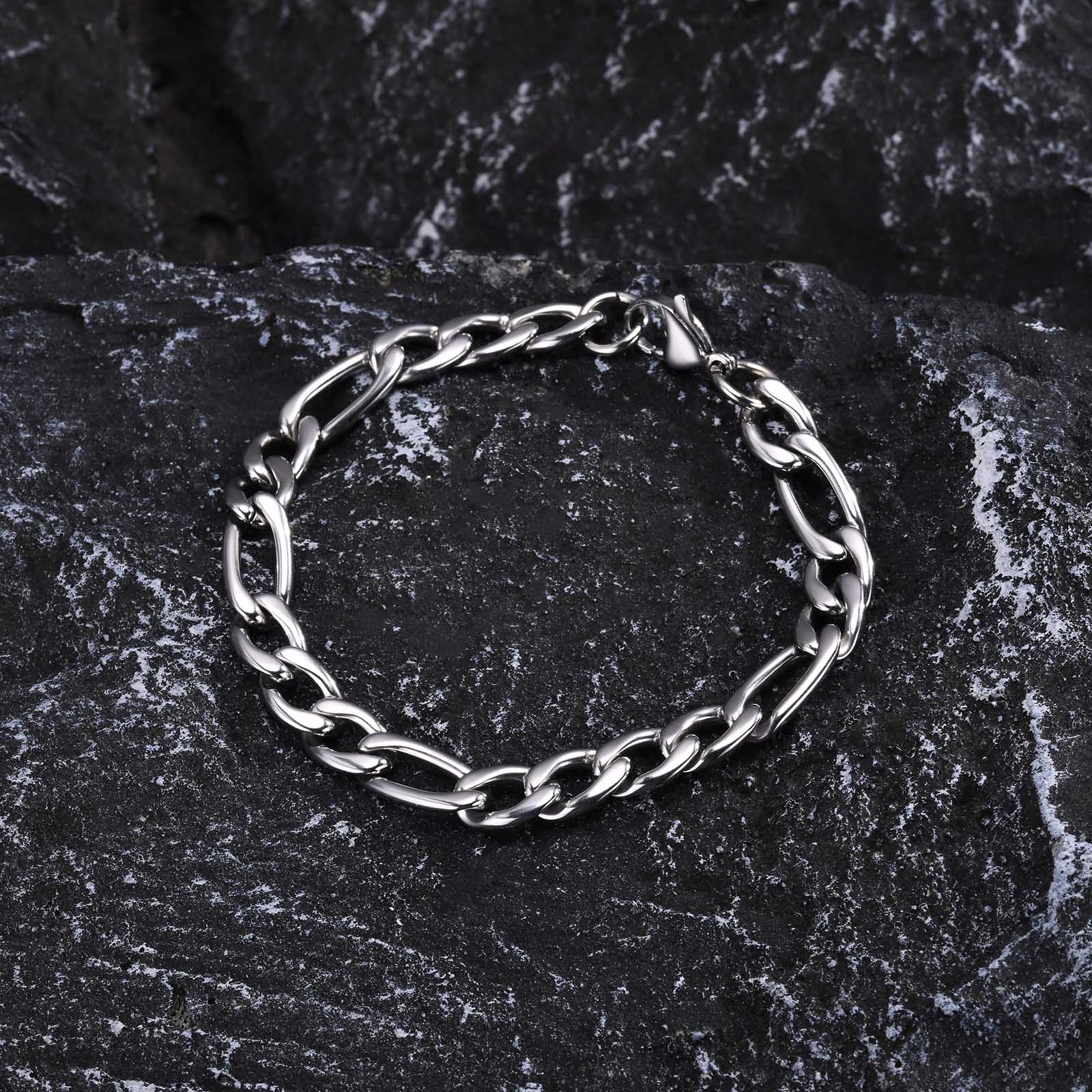 Simple Style Commute Solid Color 201 Stainless Steel Men's Bracelets display picture 2