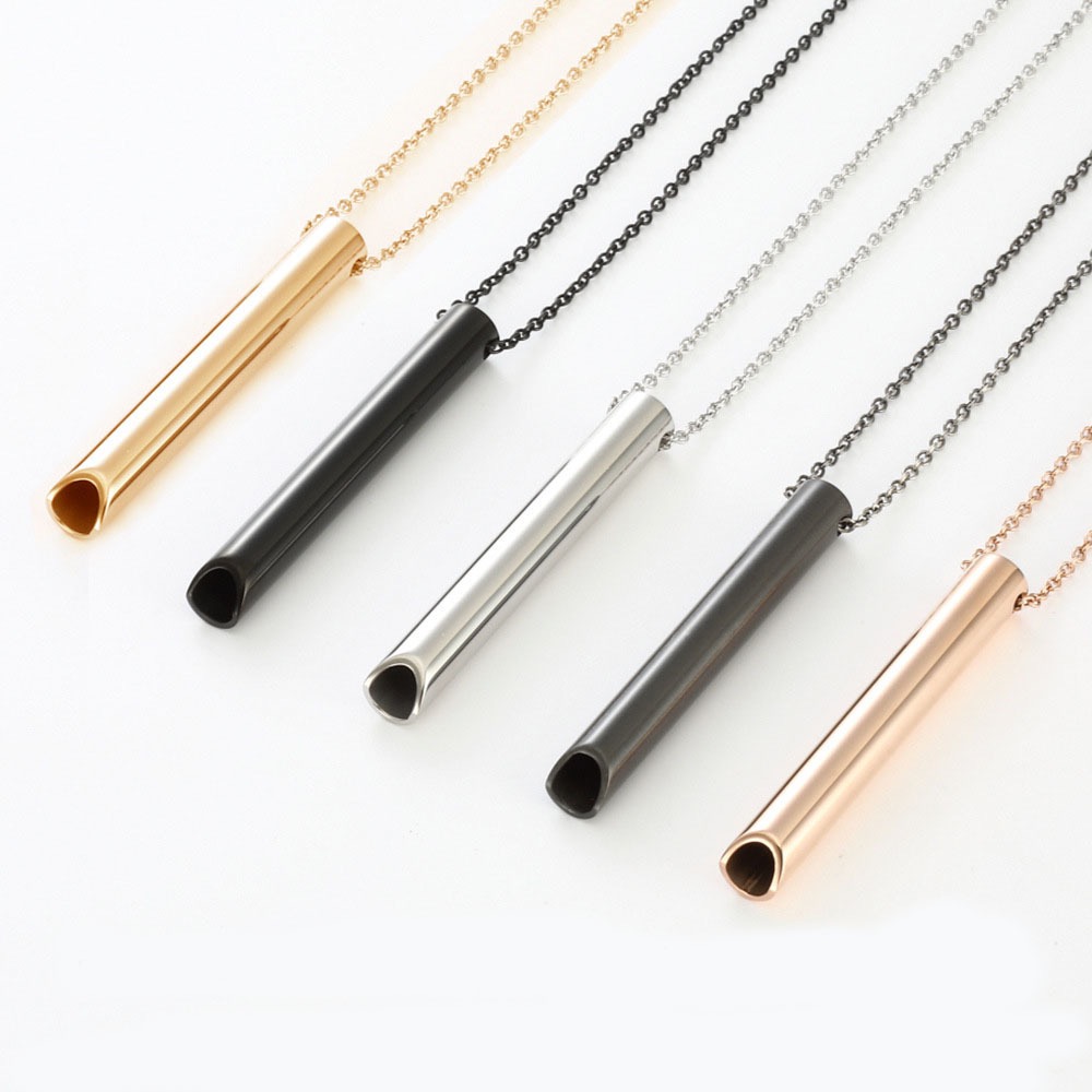 Simple Style Artistic Whistle Stainless Steel Plating Black Plated Gun Gold Plated Silver Plated Pendant Necklace display picture 1