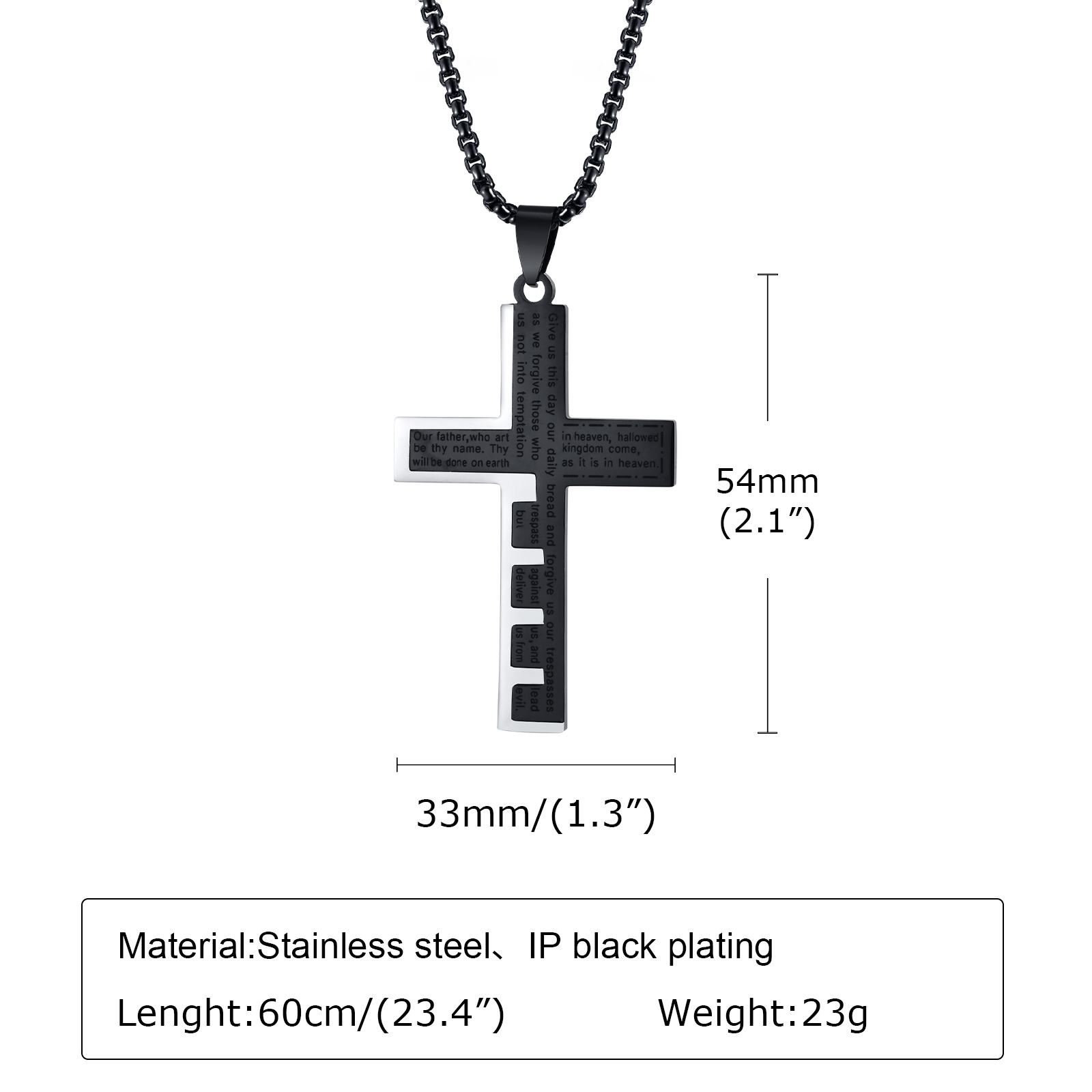 Einfacher Stil Kreuzen Edelstahl 304 Männer Halskette Mit Anhänger display picture 2
