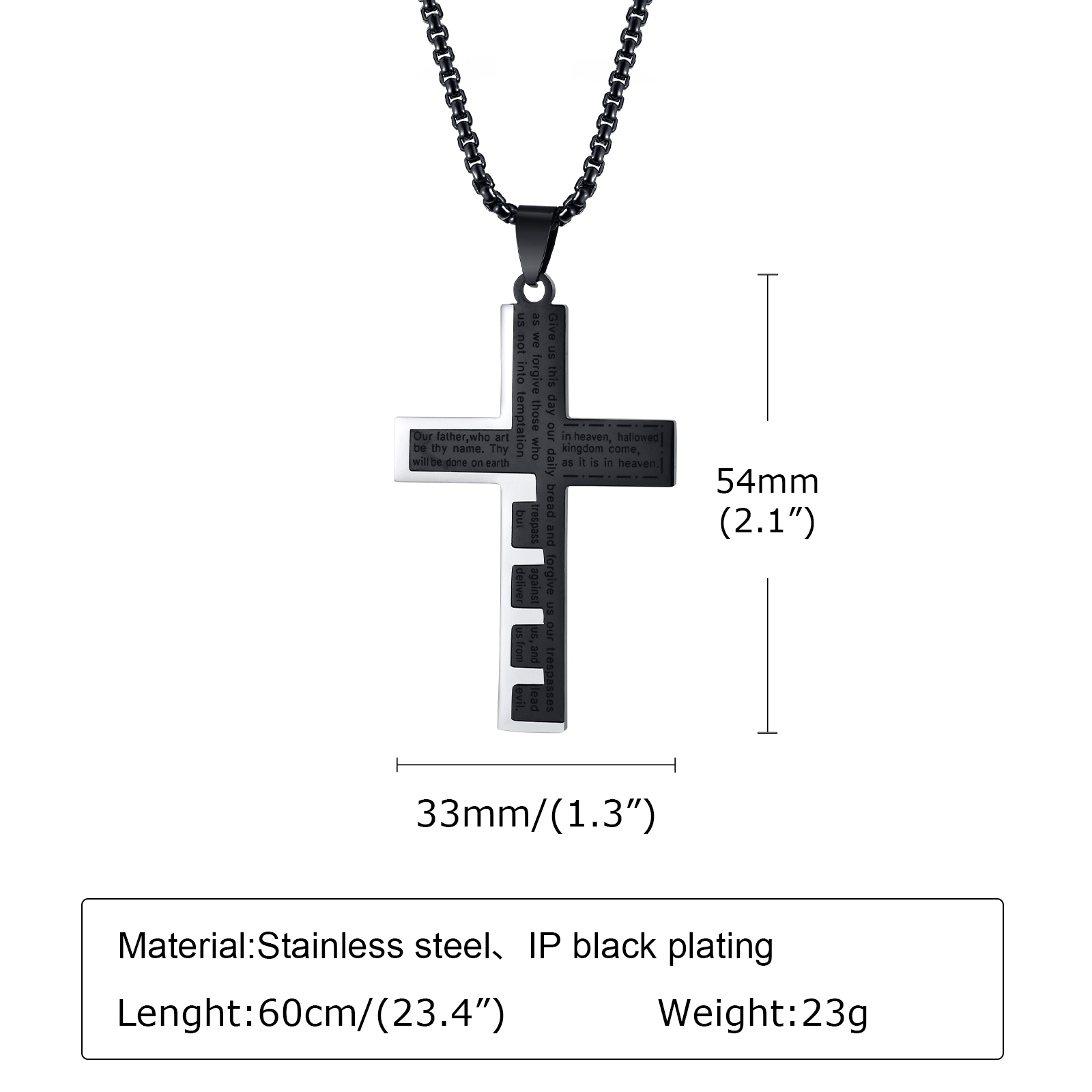 Simple Style Cross 304 Stainless Steel Men's Pendant Necklace display picture 2