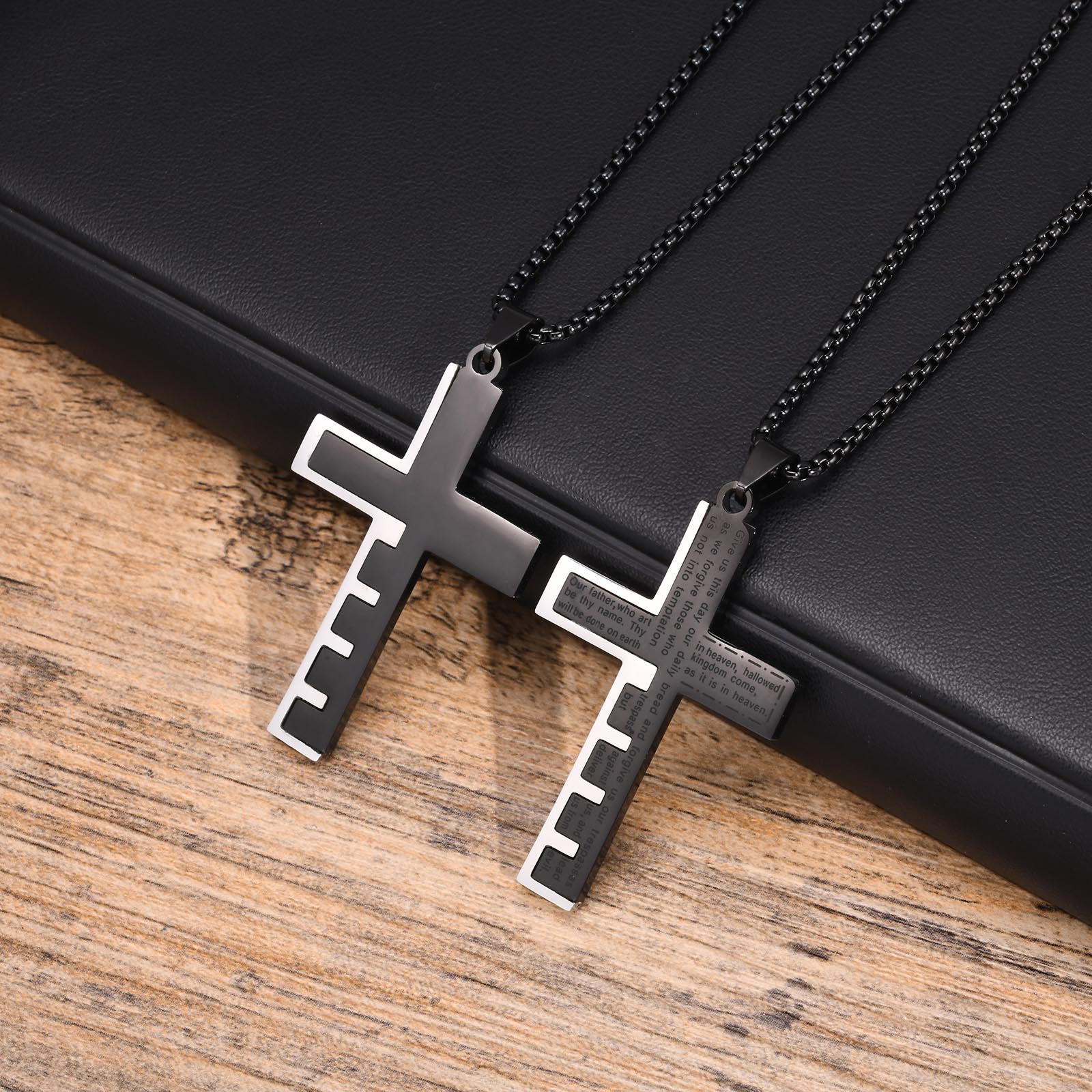 Simple Style Cross 304 Stainless Steel Men's Pendant Necklace display picture 9