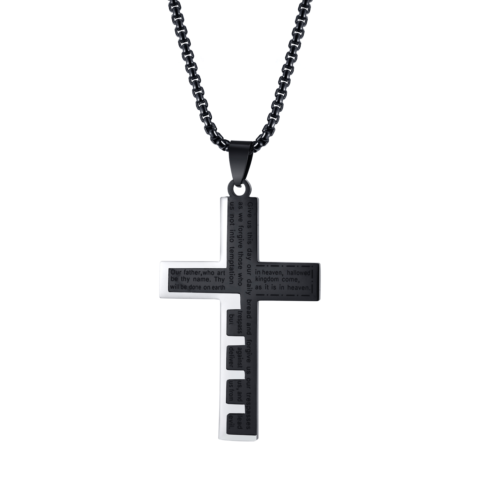 Einfacher Stil Kreuzen Edelstahl 304 Männer Halskette Mit Anhänger display picture 3