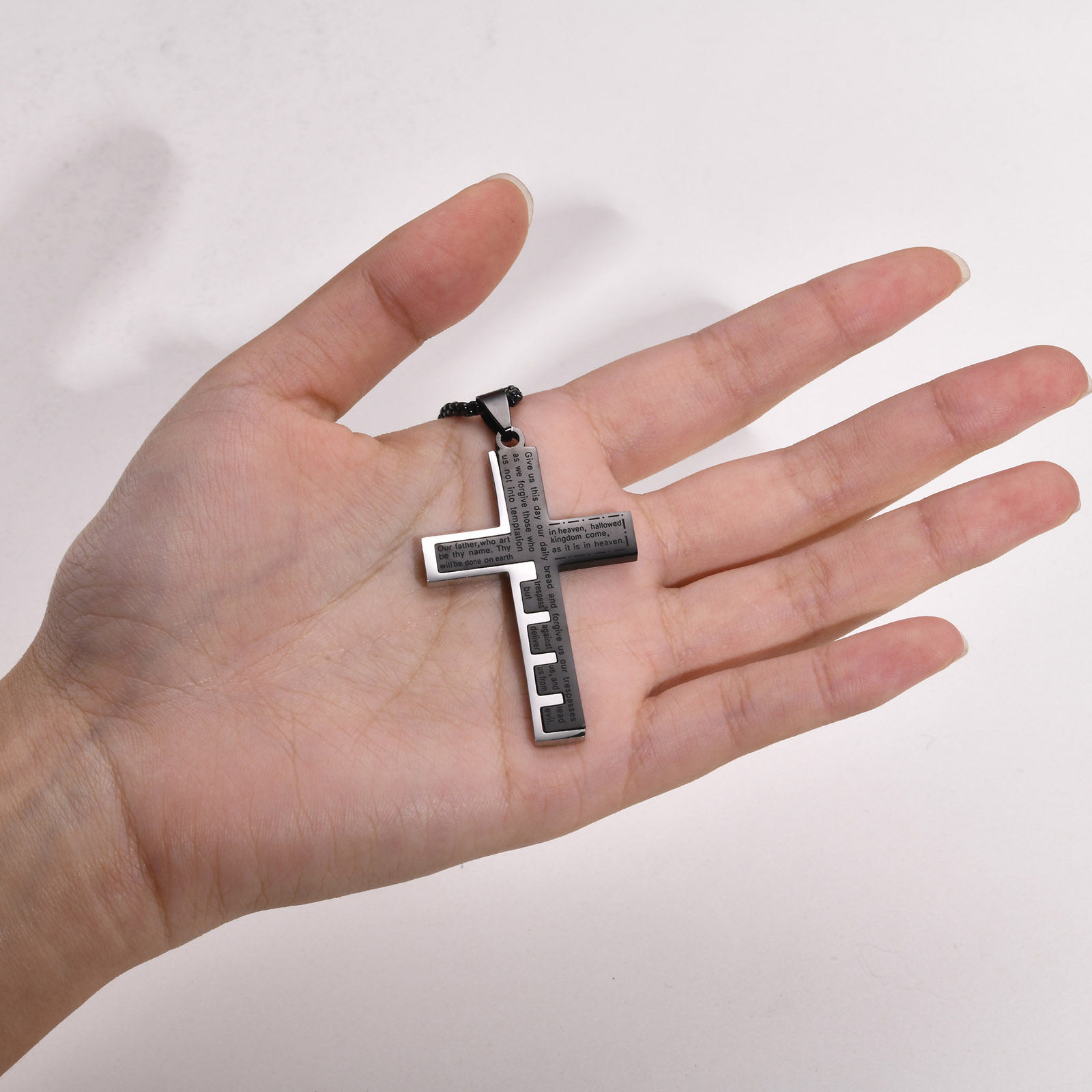 Simple Style Cross 304 Stainless Steel Men's Pendant Necklace display picture 4