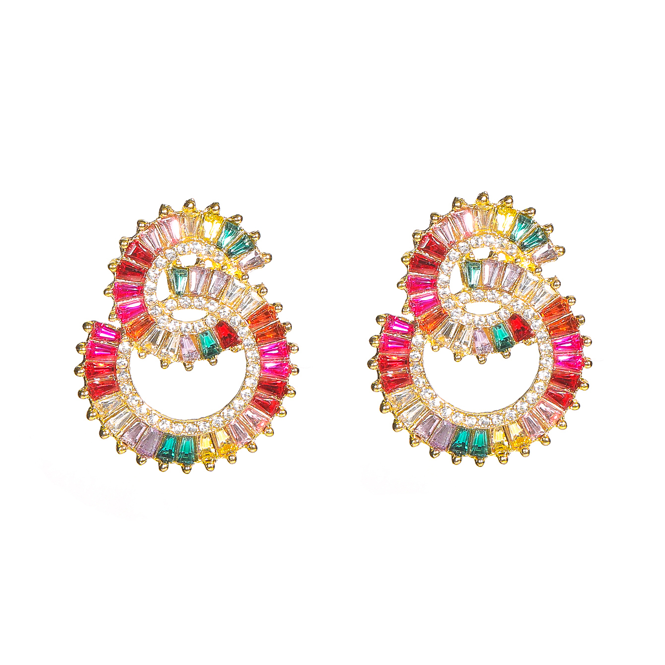 1 Pair Elegant Glam Round Inlay Alloy Rhinestones Drop Earrings display picture 1