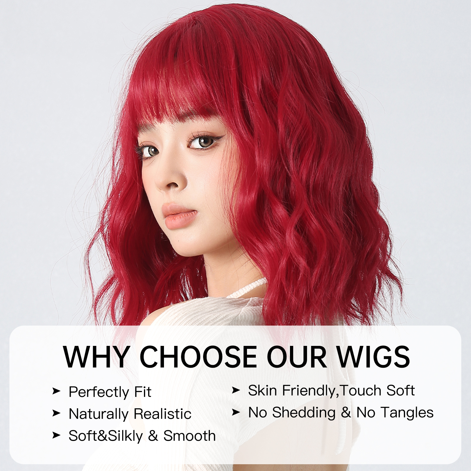 Women's Cute Hip-hop Punk Red Masquerade Weekend Party Chemical Fiber Bangs Curls Wig Net display picture 3