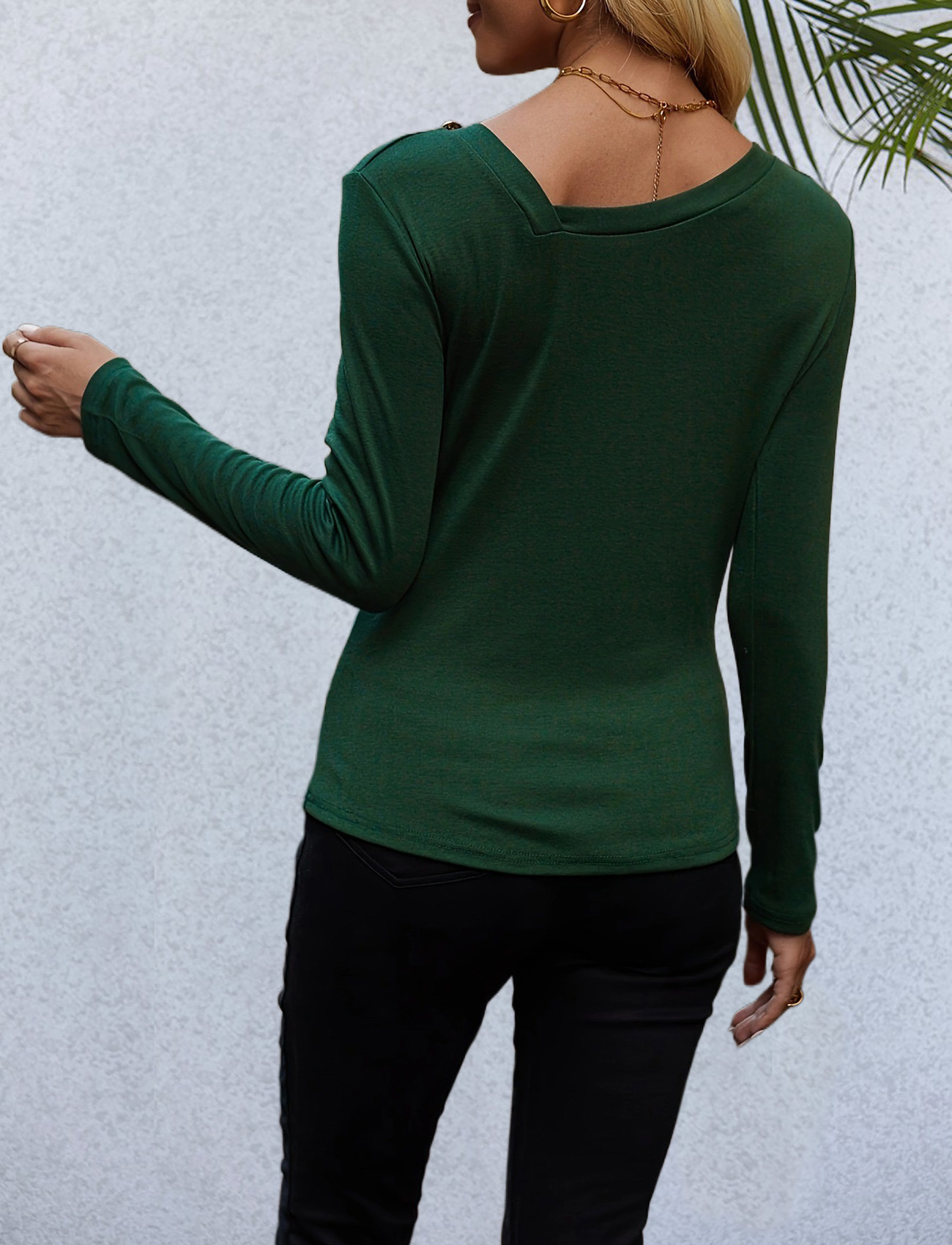 Women's T-shirt Long Sleeve T-shirts Elegant Solid Color display picture 10