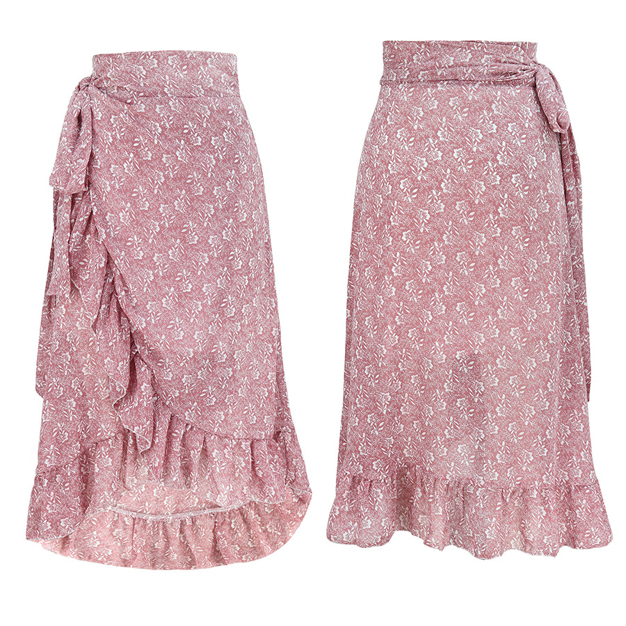 Summer Spring Casual Vacation Ditsy Floral Polyester Chiffon Knee-length Skirts display picture 20
