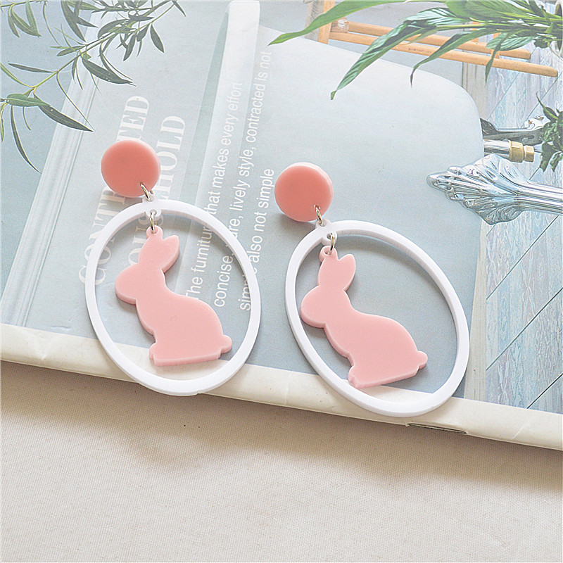 1 Pair Cute Rabbit Arylic Metal Ear Hook display picture 11