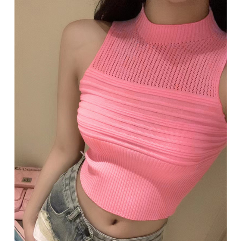 Women's Vest Tank Tops Hollow Out Casual Solid Color display picture 3