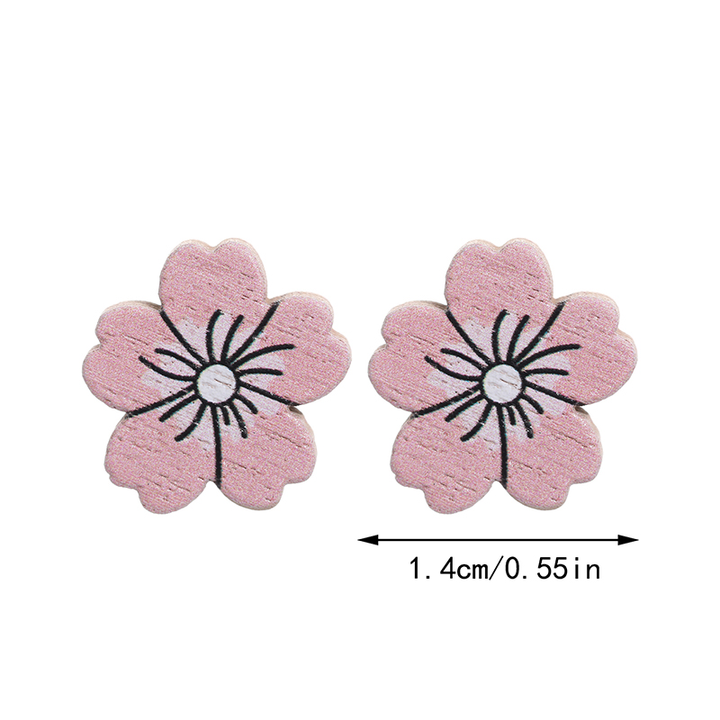 1 Pair Simple Style Sunflower Wood Ear Studs display picture 3