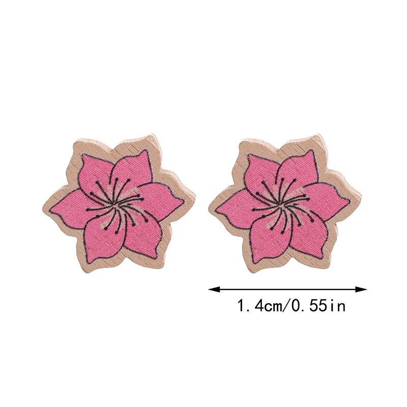 1 Pair Simple Style Sunflower Wood Ear Studs display picture 4