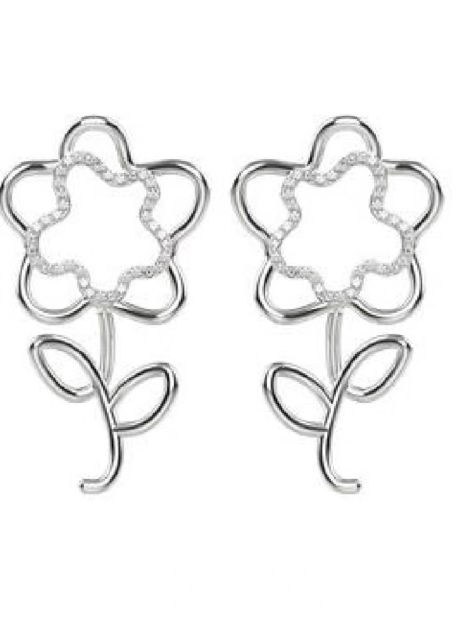1 Pair French Style Flower Alloy Ear Studs display picture 1