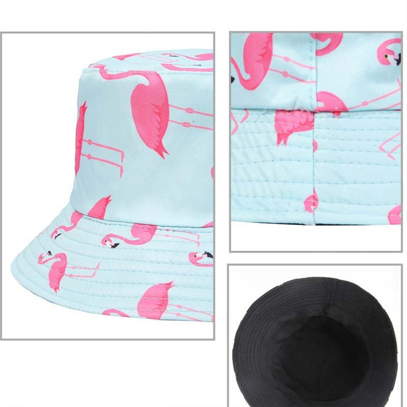 Unisex Casual Vacation Flamingo Wide Eaves Bucket Hat display picture 1