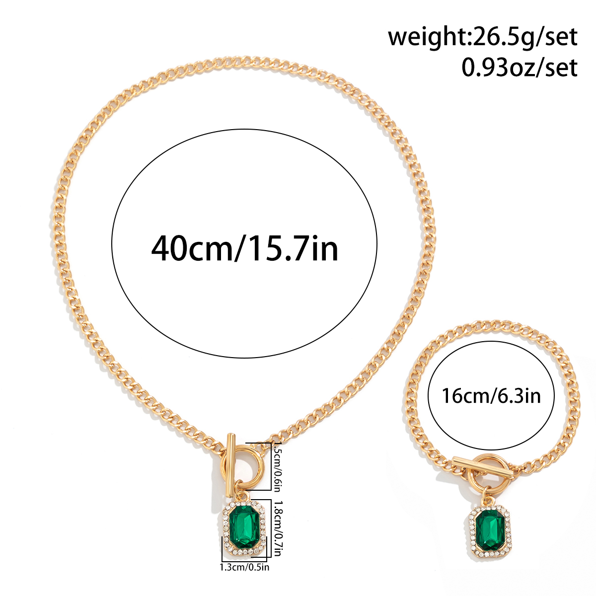 Elegant Luxurious Rectangle Alloy Iron Plating Inlay Rhinestones Women's Bracelets Necklace display picture 1