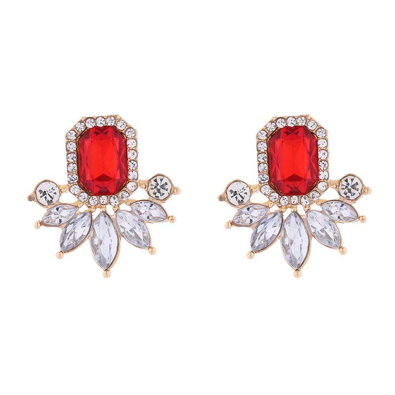 1 Pair Elegant Luxurious Geometric Plating Inlay Alloy Rhinestones Glass Gold Plated Earrings display picture 10