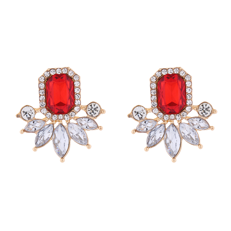 1 Paire Élégant Luxueux Géométrique Placage Incruster Alliage Strass Verre Plaqué Or Des Boucles D'oreilles display picture 10