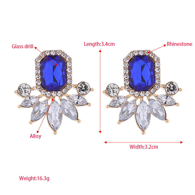 1 Pair Elegant Luxurious Geometric Plating Inlay Alloy Rhinestones Glass Gold Plated Earrings display picture 1