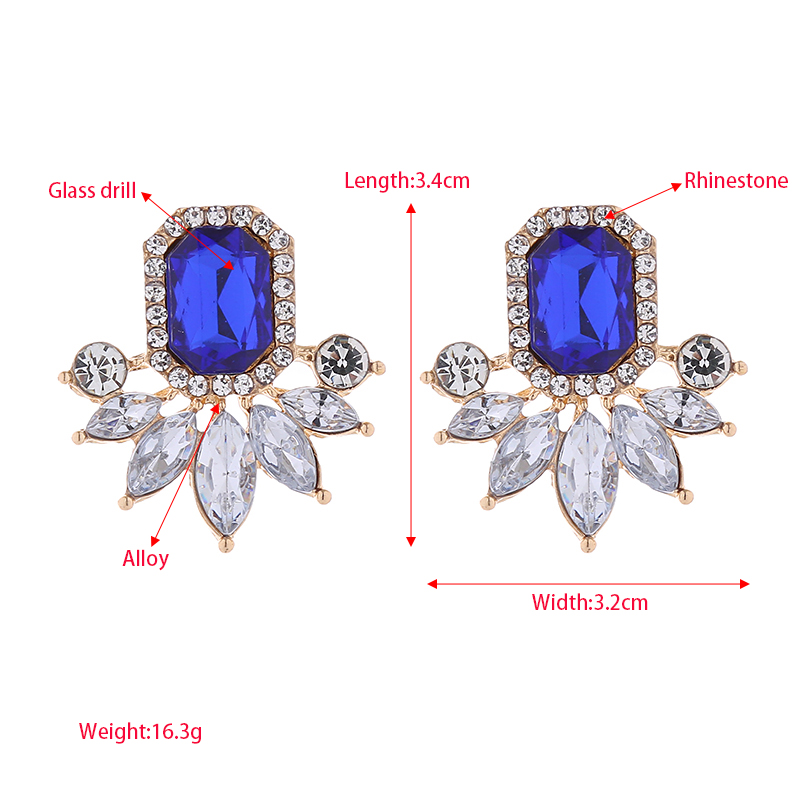 1 Paire Élégant Luxueux Géométrique Placage Incruster Alliage Strass Verre Plaqué Or Des Boucles D'oreilles display picture 1