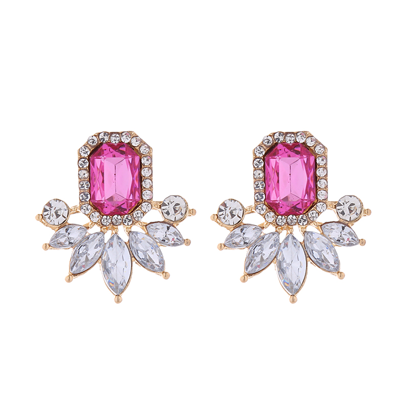 1 Pair Elegant Luxurious Geometric Plating Inlay Alloy Rhinestones Glass Gold Plated Earrings display picture 5
