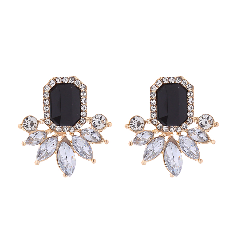 1 Pair Elegant Luxurious Geometric Plating Inlay Alloy Rhinestones Glass Gold Plated Earrings display picture 6