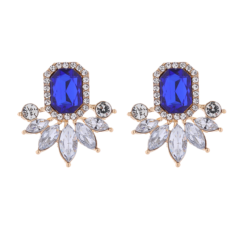 1 Pair Elegant Luxurious Geometric Plating Inlay Alloy Rhinestones Glass Gold Plated Earrings display picture 7
