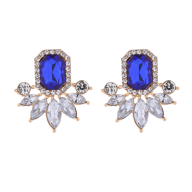 1 Paire Élégant Luxueux Géométrique Placage Incruster Alliage Strass Verre Plaqué Or Des Boucles D'oreilles display picture 7