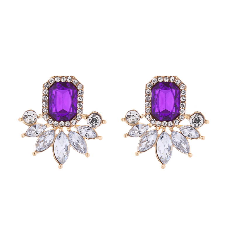 1 Pair Elegant Luxurious Geometric Plating Inlay Alloy Rhinestones Glass Gold Plated Earrings display picture 8
