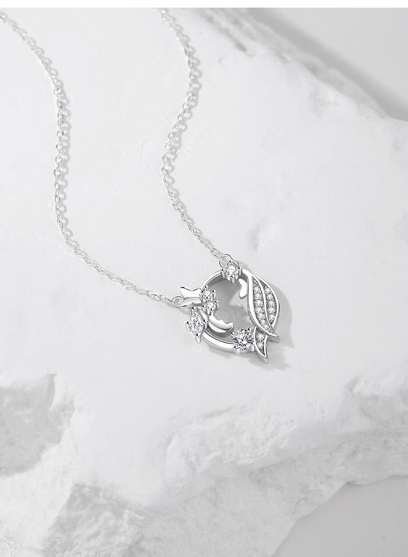 Elegant Einfacher Stil Schmetterling Sterling Silber Überzug Inlay Zirkon Halskette Mit Anhänger display picture 3