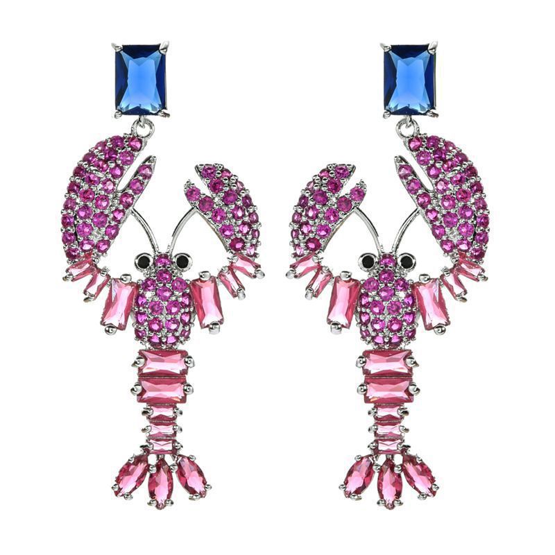 1 Pair Elegant Lobster Plating Inlay Copper Zircon White Gold Plated Drop Earrings display picture 4