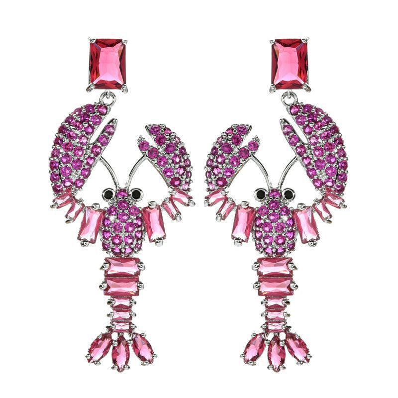 1 Pair Elegant Lobster Plating Inlay Copper Zircon White Gold Plated Drop Earrings display picture 5