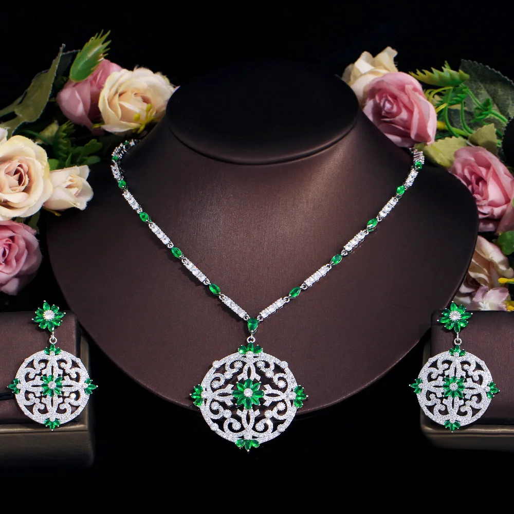 Copper Elegant Exaggerated Bridal Inlay Printing Artificial Gemstones Jewelry Set display picture 8