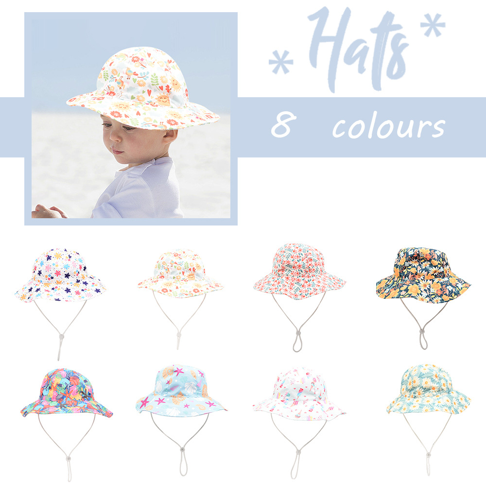 Baby Girl's Baby Boy's Cute Vacation Flower Bucket Hat display picture 1