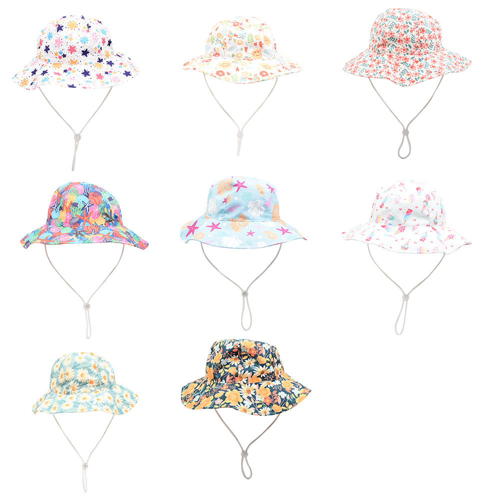 Baby Girl's Baby Boy's Cute Vacation Flower Bucket Hat display picture 2