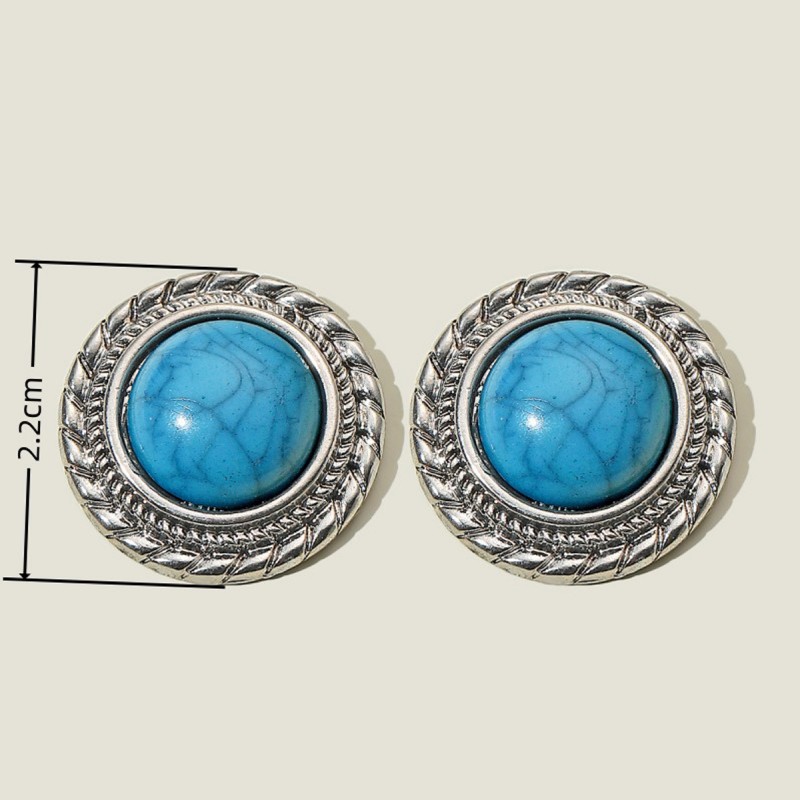 1 Pair Retro Geometric Plating Alloy Ear Studs display picture 3