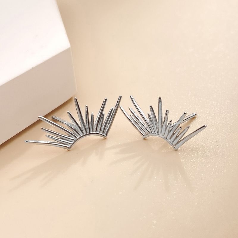 1 Pair Simple Style Solid Color Plating Sterling Silver Ear Studs display picture 2