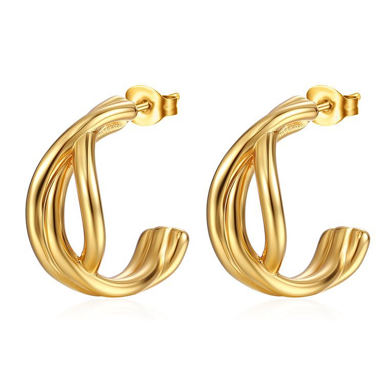 1 Pair Simple Style Geometric Irregular Plating Stainless Steel Ear Studs display picture 3