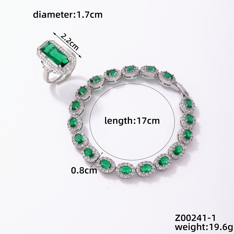 Glam Simple Style Geometric Copper Plating Inlay Zircon Silver Plated Rings Bracelets display picture 3