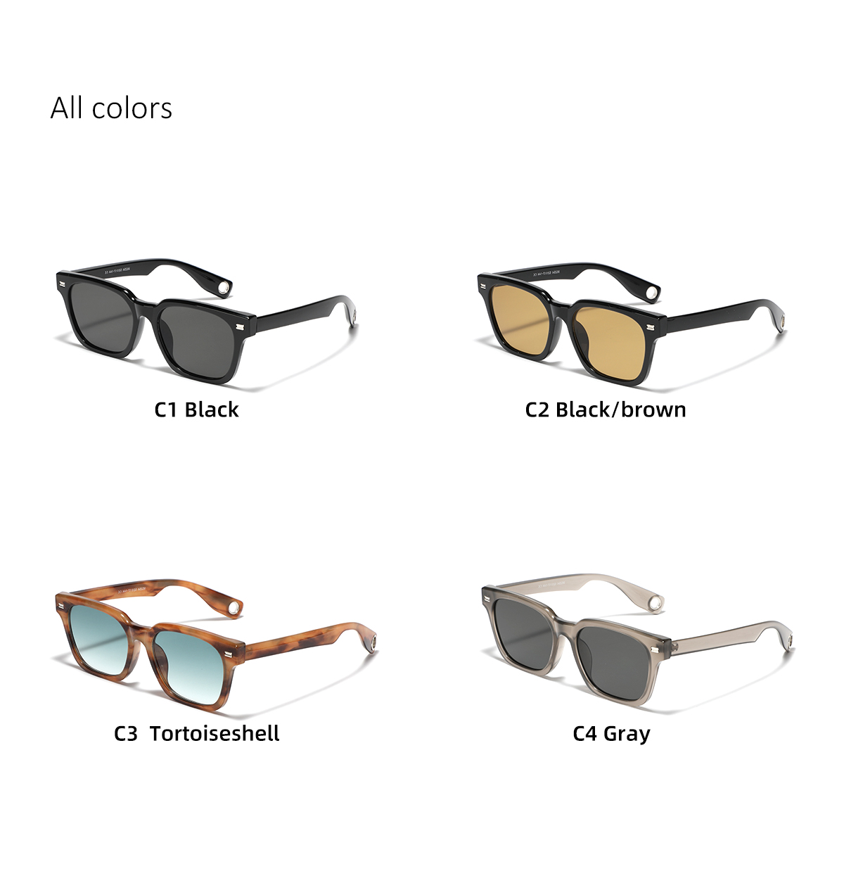 Hip-hop Streetwear Solid Color Ac Square Full Frame Women's Sunglasses display picture 1