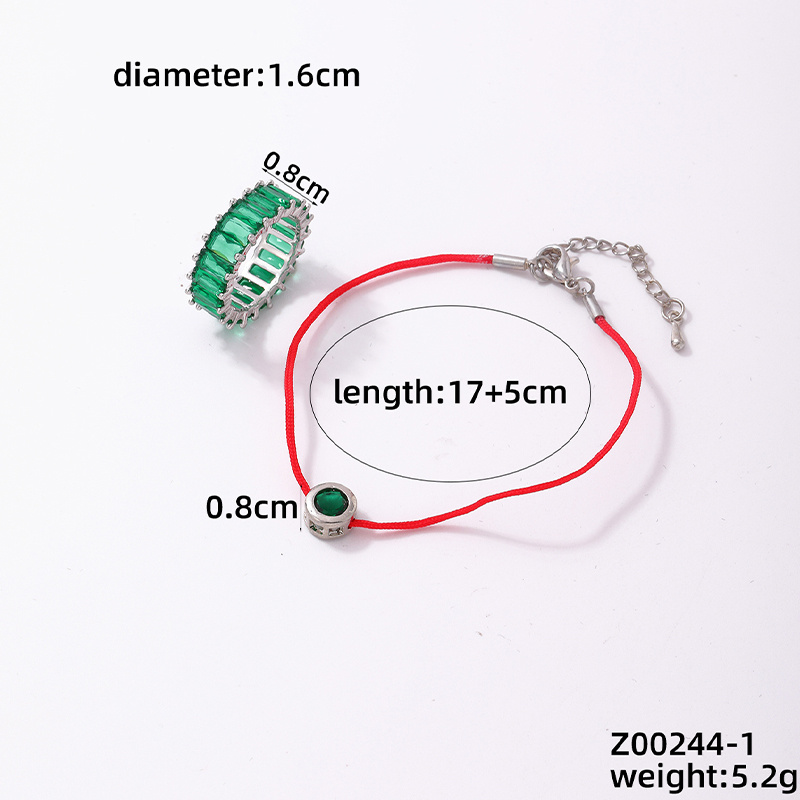 Glam Einfacher Stil Geometrisch Kupfer Überzug Inlay Zirkon Versilbert Ringe Armbänder display picture 1
