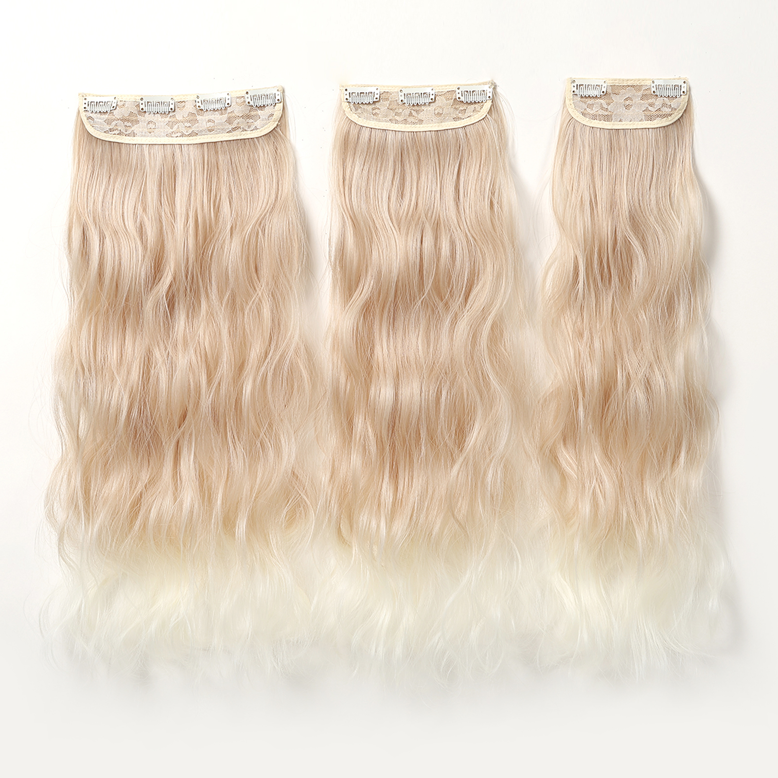Women's Simple Style Gold Casual Weekend Chemical Fiber Long Curly Hair Wig Clips display picture 2