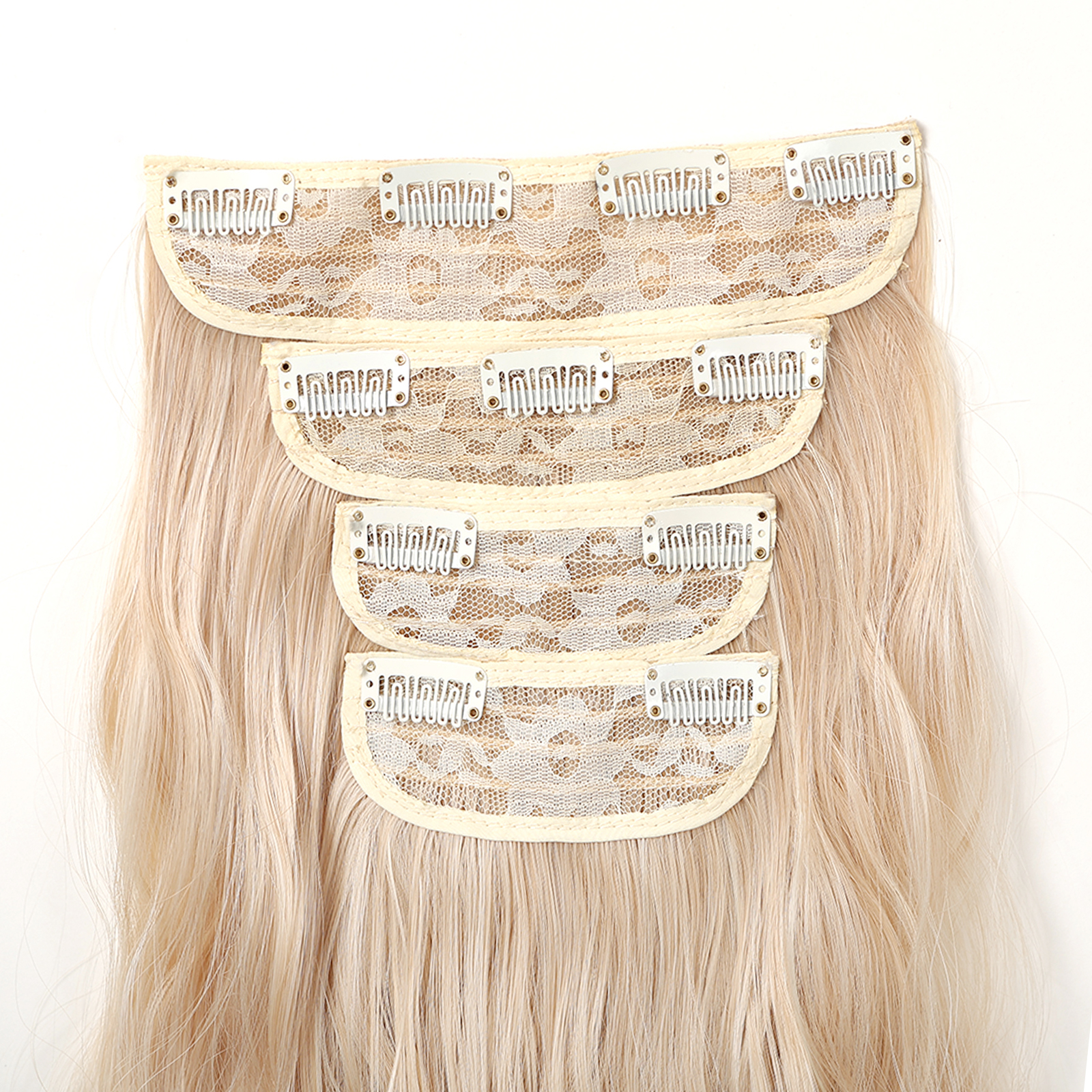 Women's Simple Style Gold Casual Weekend Chemical Fiber Long Curly Hair Wig Clips display picture 5