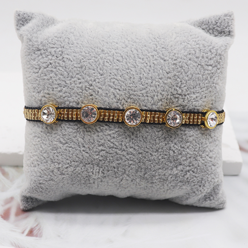 Ig Style Retro Heart Shape Glass Beaded Knitting Inlay Zircon Women's Bracelets display picture 4