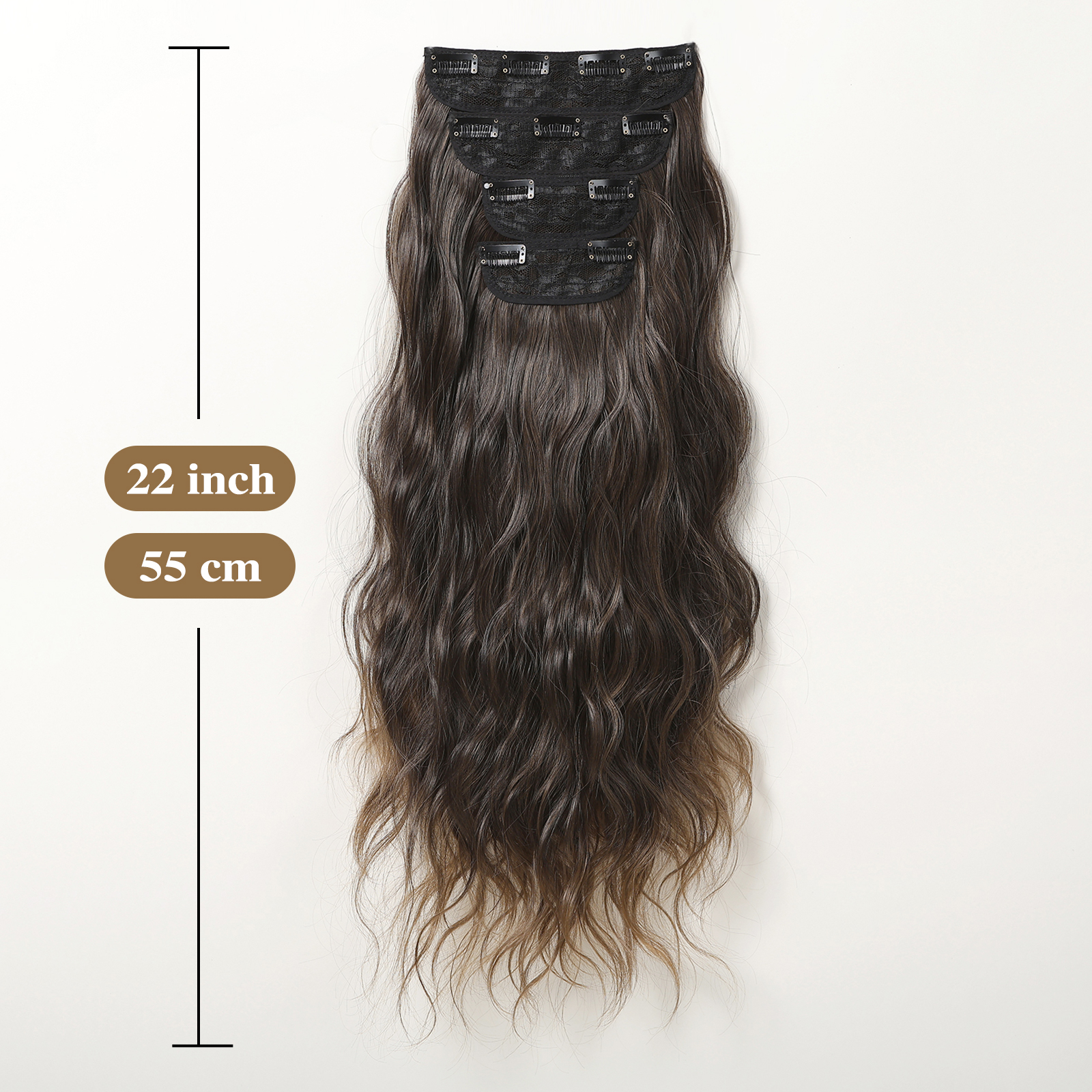 Women's Simple Style Brown Casual Weekend Chemical Fiber Long Curly Hair Wig Clips display picture 4