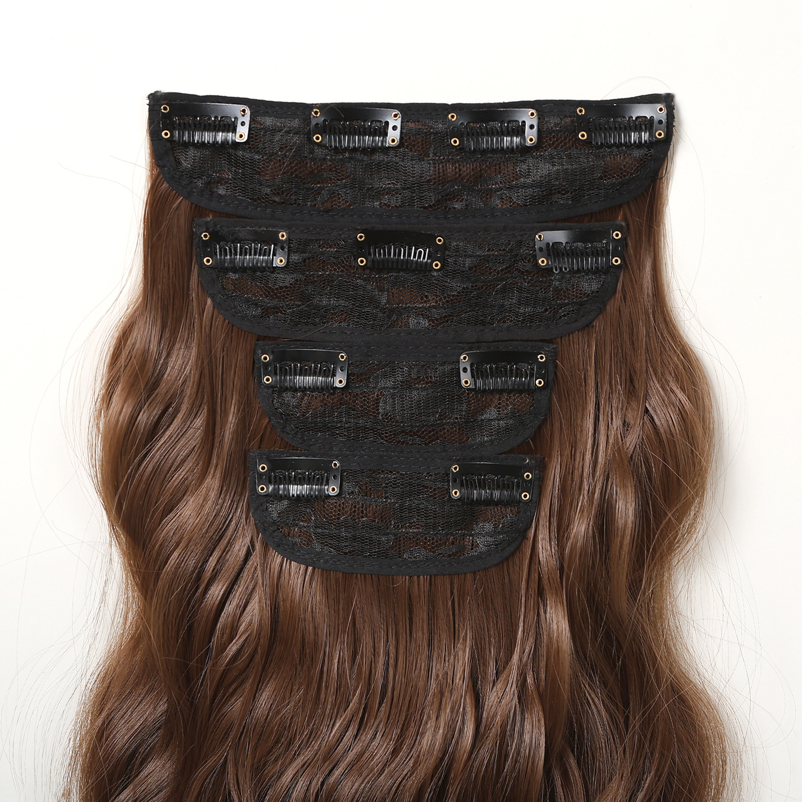 Women's Sweet Simple Style Brown Casual Party Chemical Fiber Long Curly Hair Wig Clips display picture 2